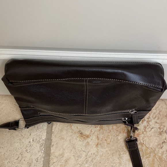 👛 TIGNANELLO CROSSBODY LEATHER HANDBAG shoulder bag purse Brown Like new - Picture 8 of 15